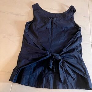 Odille blue tank top with back wide tie and top zipper. EUC!Anthropologie brand